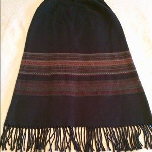 DressBarn Black Straight Skirt with Fringe-4 (EUC)